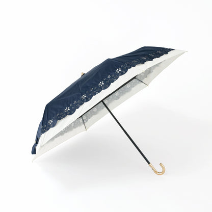 シマエナガのヒートカット切継ぎ｜遮光・遮熱｜晴雨兼用 折りたたみ傘 50cm