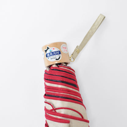 毛糸と猫のスカラ刺繍｜遮光・遮熱｜晴雨兼用 折りたたみ傘 50cm
