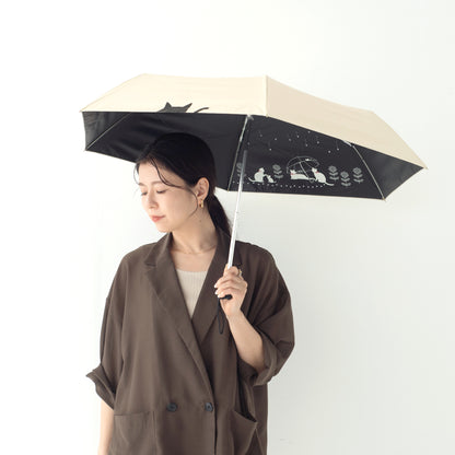 傘と猫 2nd Edition｜遮光・遮熱｜晴雨兼用 折りたたみ傘 50cm