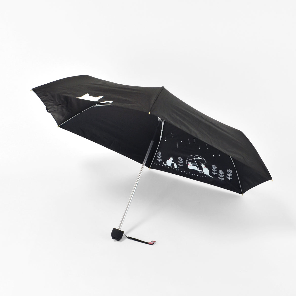 傘と猫 2nd Edition｜遮光・遮熱｜晴雨兼用 折りたたみ傘 50cm