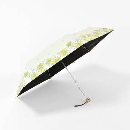 ひまわりと水玉｜遮光・遮熱｜晴雨兼用 折りたたみ傘 50cm
