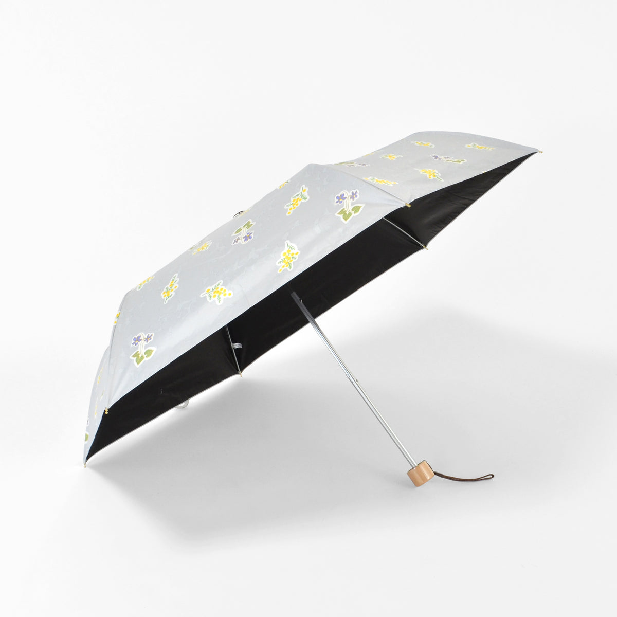 ミモザとスミレ｜遮光・遮熱｜晴雨兼用 折りたたみ傘 50cm