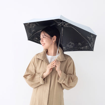ラッコ｜遮光・遮熱 5段スクエア｜晴雨兼用 折りたたみ傘 47cm