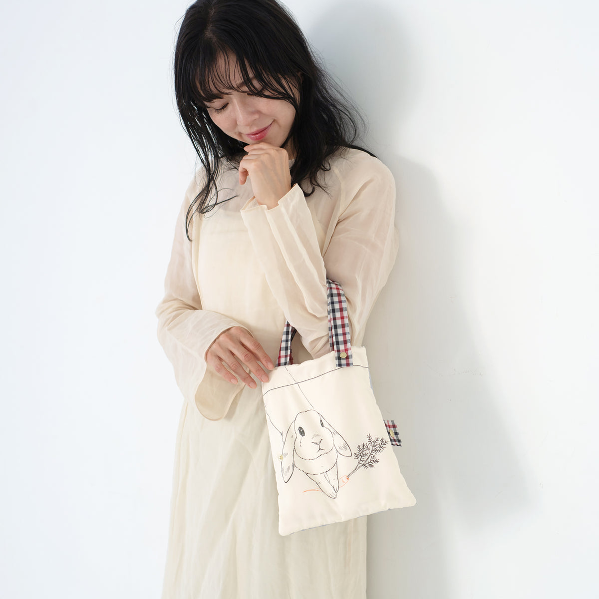 ロップイヤー｜耐風折りたたみ傘 55cm（吸水トートバッグ付）