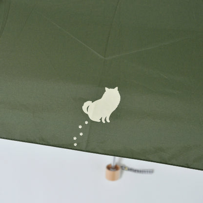 ポメラニアン｜耐風折りたたみ傘 55cm（吸水トートバッグ付）
