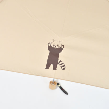 レッサーパンダ｜耐風折りたたみ傘 55cm（吸水トートバッグ付）