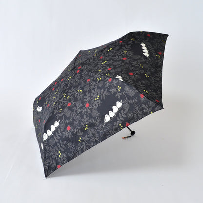 ザクロとシマエナガ｜軽量コンパクト折りたたみ雨傘 50cm（トートバッグ付）