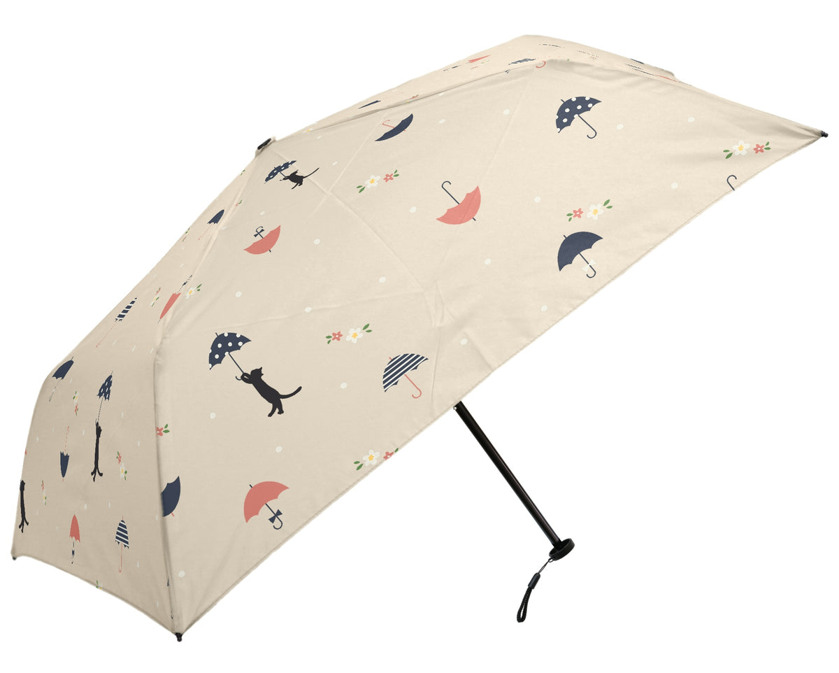 アンブレラCAT｜軽量コンパクト折りたたみ雨傘 50cm（トートバッグ付）