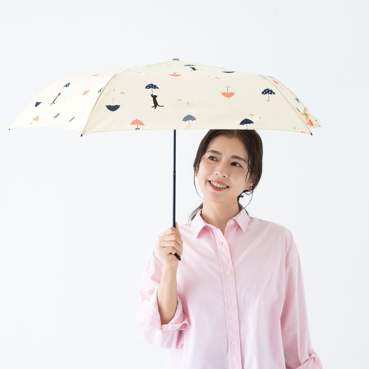 アンブレラCAT｜軽量コンパクト折りたたみ雨傘 50cm（トートバッグ付）