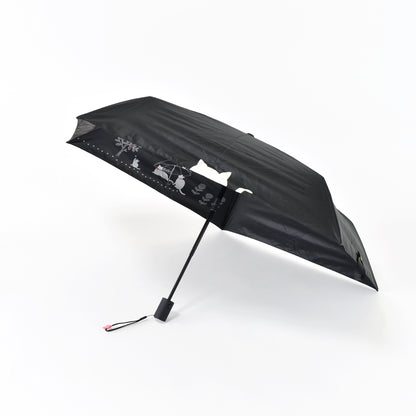 傘と猫｜遮光・遮熱 自動開閉｜晴雨兼用 折りたたみ傘 50cm
