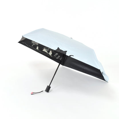傘と猫｜遮光・遮熱 自動開閉｜晴雨兼用 折りたたみ傘 50cm