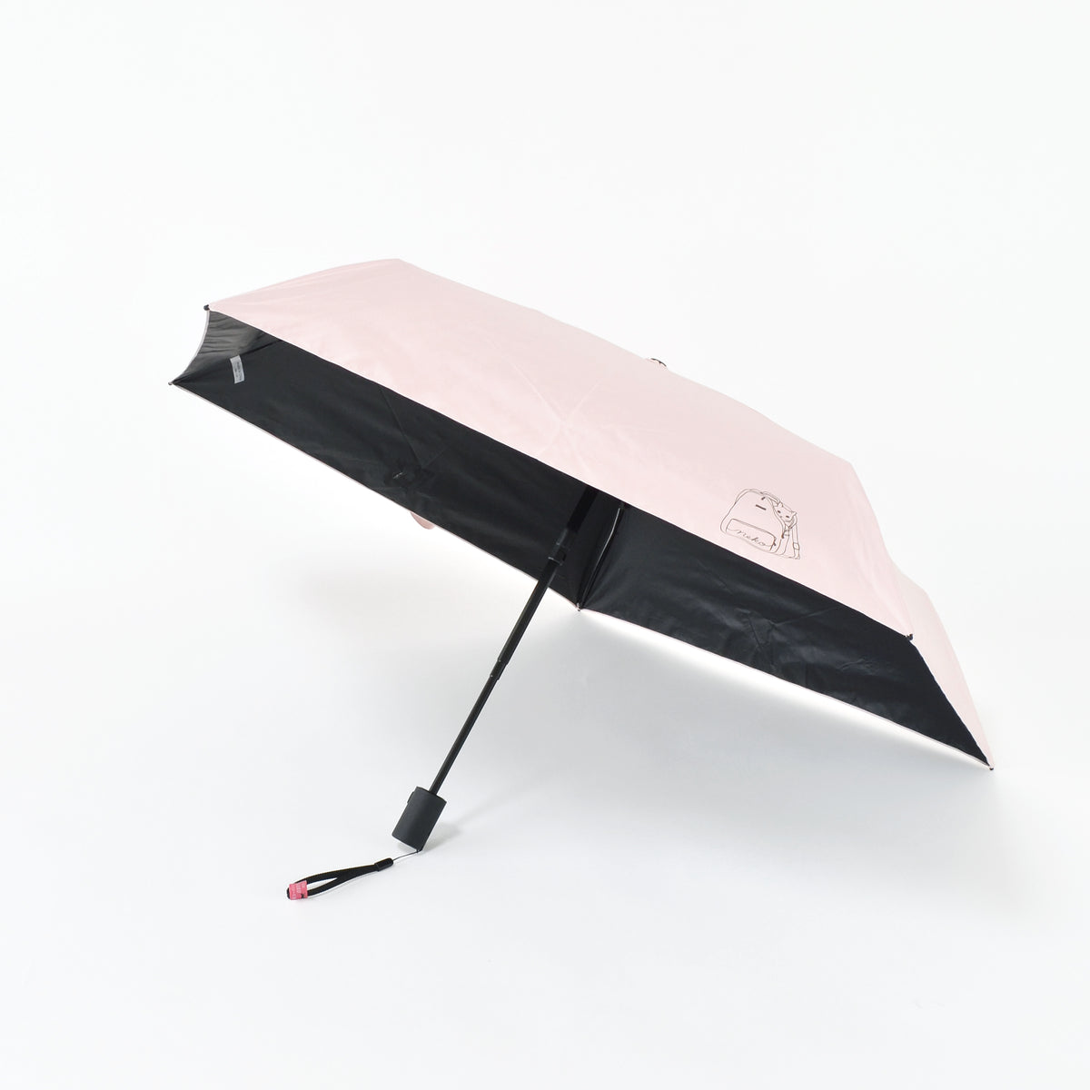 おでかけと猫｜遮光・遮熱 自動開閉｜晴雨兼用 折りたたみ傘 50cm