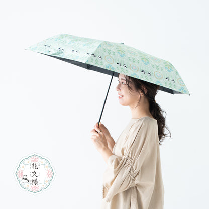 花文様・パンダ｜遮光・遮熱 軽量｜晴雨兼用 折りたたみ傘 50cm（トートバッグ付）