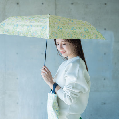 花文様・文鳥｜遮光・遮熱 軽量｜晴雨兼用 折りたたみ傘 50cm（トートバッグ付）