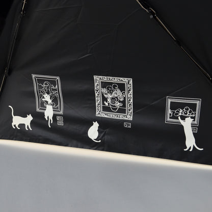 ミュージアムCAT｜遮光・遮熱 自動開閉｜晴雨兼用 折りたたみ傘 50cm