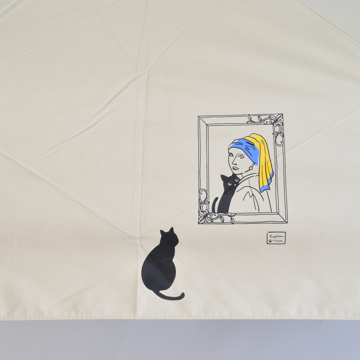 ミュージアムCAT｜遮光・遮熱 自動開閉｜晴雨兼用 折りたたみ傘 50cm