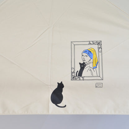 ミュージアムCAT｜遮光・遮熱 自動開閉｜晴雨兼用 折りたたみ傘 50cm