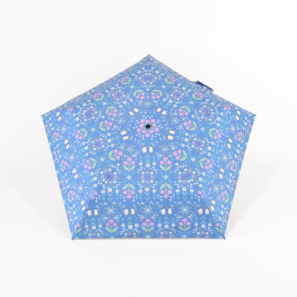 花文様・ペンギン｜遮光・遮熱 軽量｜晴雨兼用 折りたたみ傘 50cm（トートバッグ付）