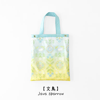 花文様・文鳥｜TPU吸水マルチトートバッグ