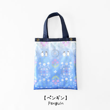 花文様・ペンギン｜TPU吸水マルチトートバッグ
