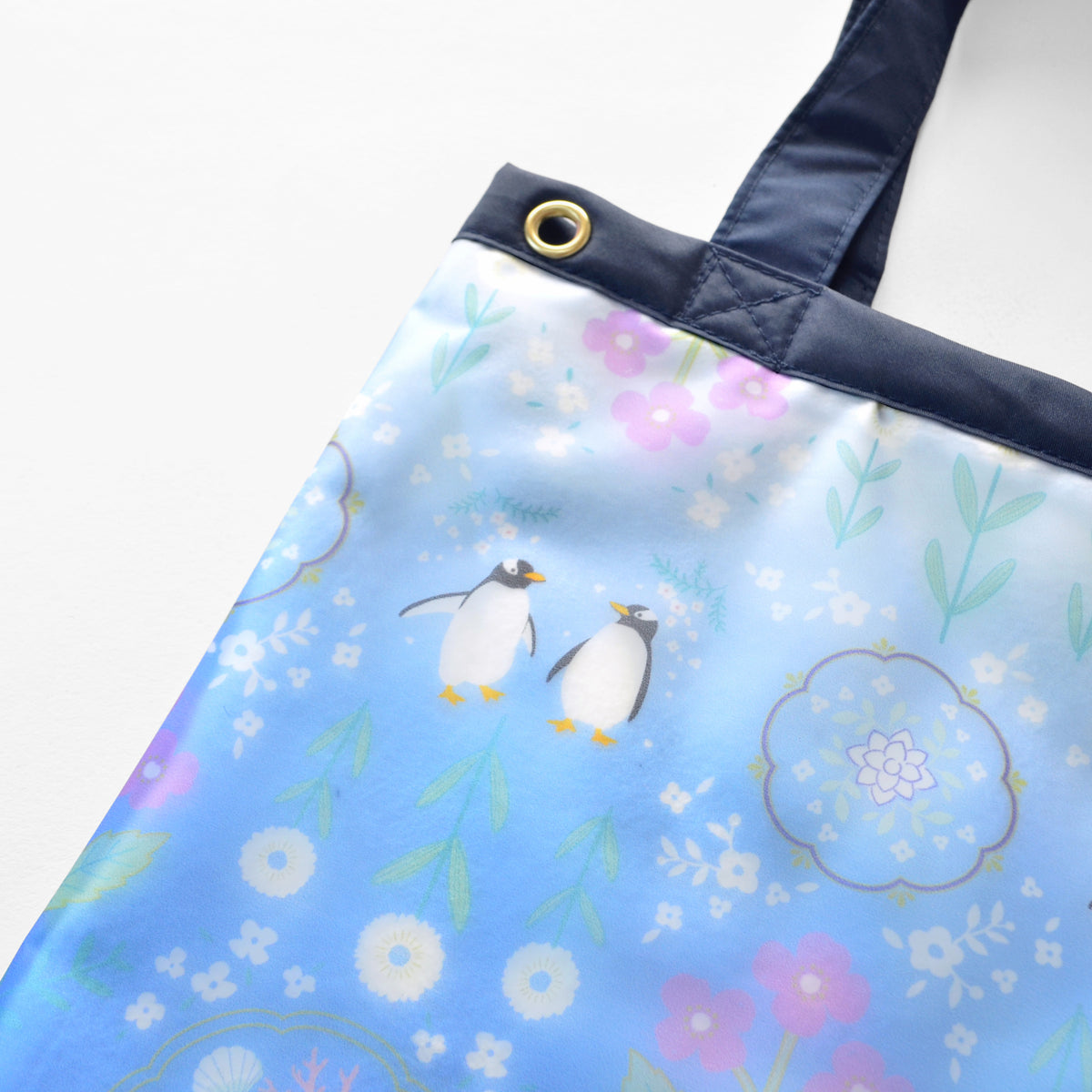 花文様・ペンギン｜TPU吸水マルチトートバッグ