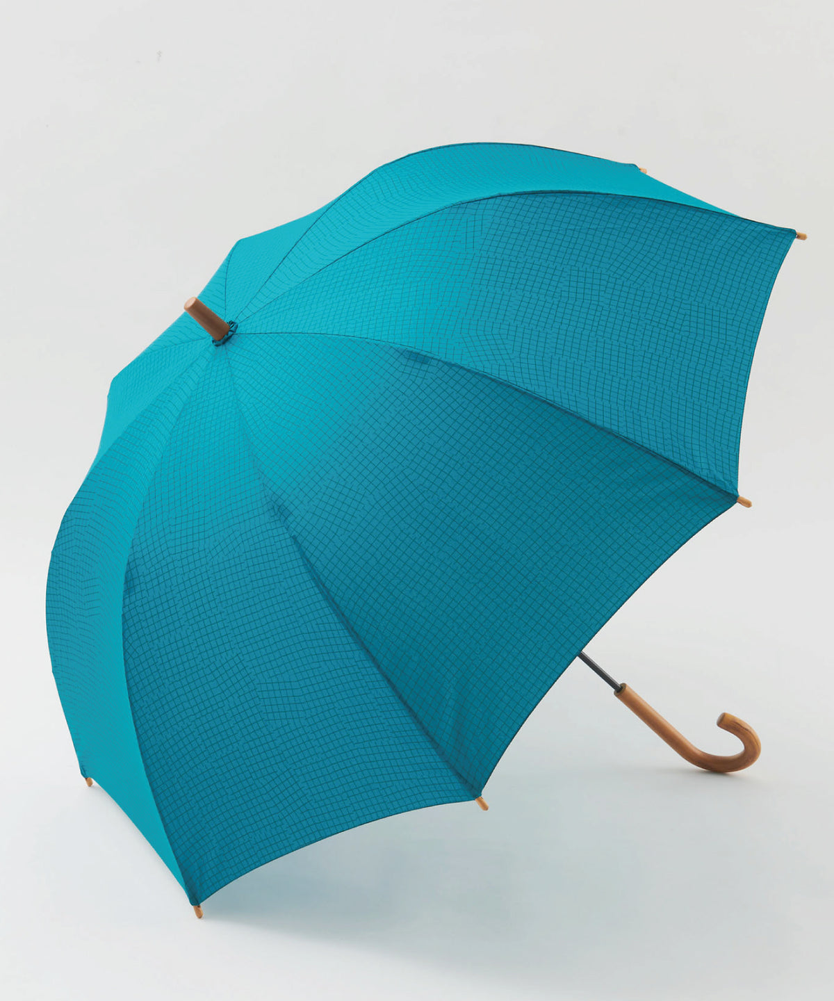 392plusm チェック柄 長傘 60cm グリーン 全体