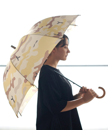392plusm カモフラージュ柄 長傘 60cm ベージュ ディテール