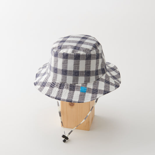 392plusm Kids Rain Hat gingham ブラック