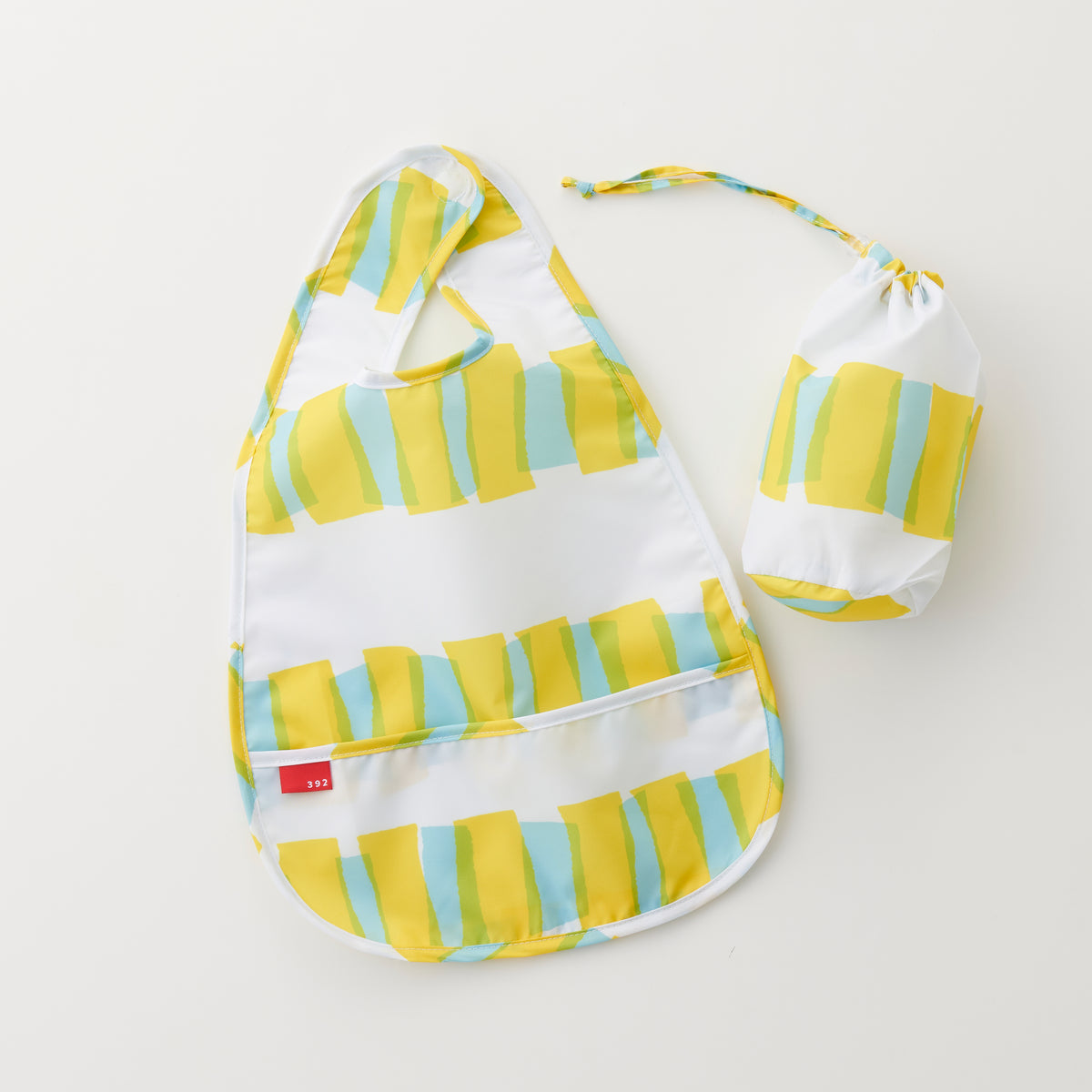 392plusm BABY BIB セロファン イエロー 本体と収納巾着