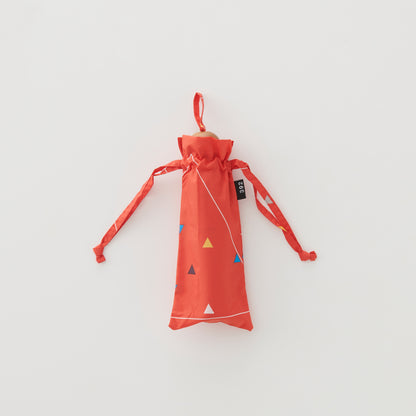 392plusm トライアングル柄 e-mini 折りたたみ雨傘 50cm グレー