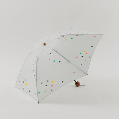 392plusm トライアングル柄 e-mini 折りたたみ雨傘 50cm レッド ディテール